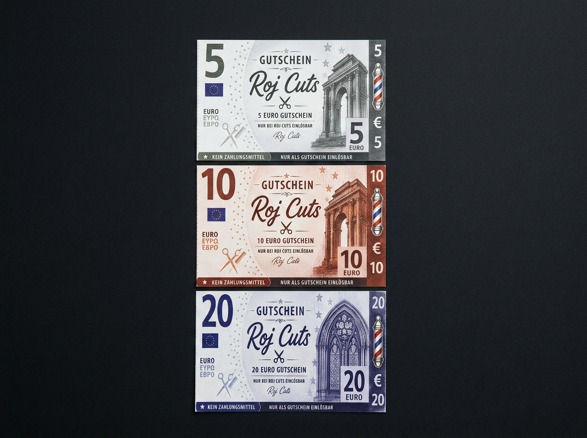 Roj Cuts Gutscheine 5, 10 und 20 Euro